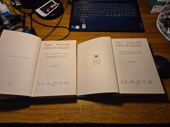 1926, Antique Find. The Psalms Patrick Boylan. A study of the Vulgate Psalter in the Light of the Hebrew Text. 2 Volumes. Vintage. Religious.
