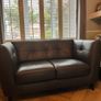 3 & 2 seater brown Italian leather sofas Image 3