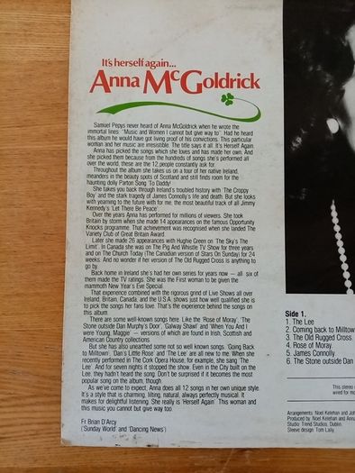 Anna McGoldrick. It's Herself Again... 1978 Irish Pressing. Bonus Records. LP. Vinyl. Record. Album.