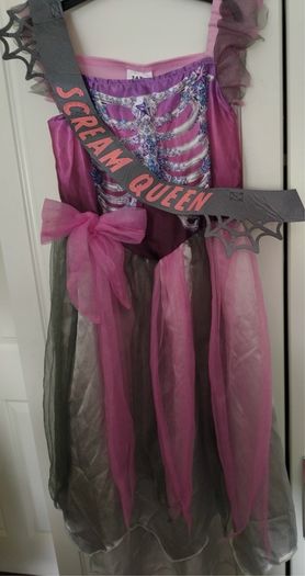 Girls Zombie Prom Queen Costume Aged 7-8