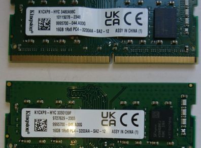 2 x 16GB (32GB) Kingston DDR4-3200 PC4-25600 SODIMM RAM memory laptop notebook