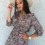Long Midi Dress with geometric pattern buttons Image 6