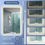 600x800 mm Gold-Bathroom-Mirror-with-LED-Lights, LED-Bathroom-Mirror-Wall-Mounted with Bluetooth, Anti-fog, 3 Colours Dimmable, Memory Function, IP44, Tempered Glass, Horizontal/Vertical Image 5