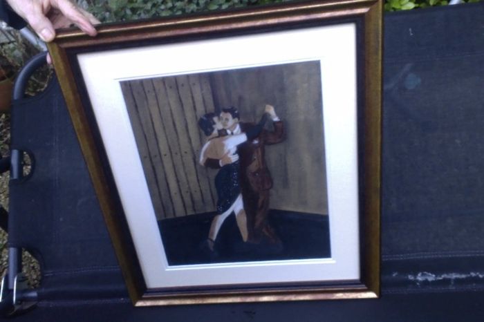 Tango Dancers, original pastel and oil painting by Argentinian artist