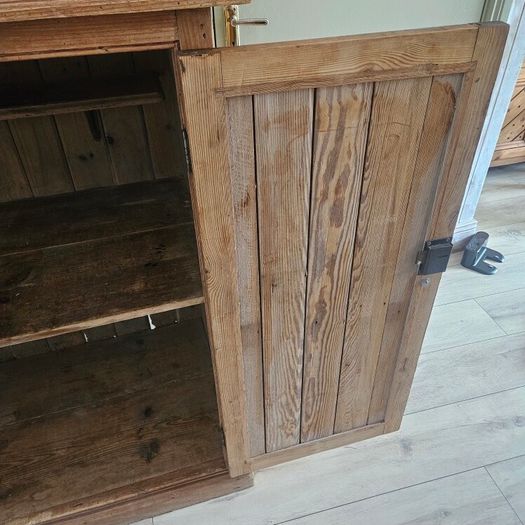1900s Old Irish pine kitchen press
