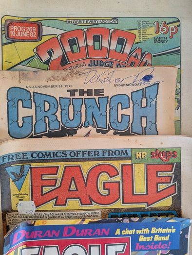 10 x Vintage 1980s Comics Lot  Eagle Tiger 2000AD Crunch Duran Duran