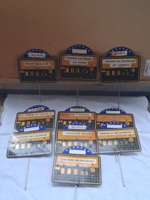 10 X Vintage Adjustable French Display Price Signs