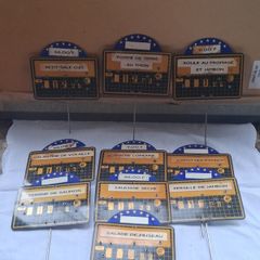 10 X Vintage Adjustable French Display Price Signs