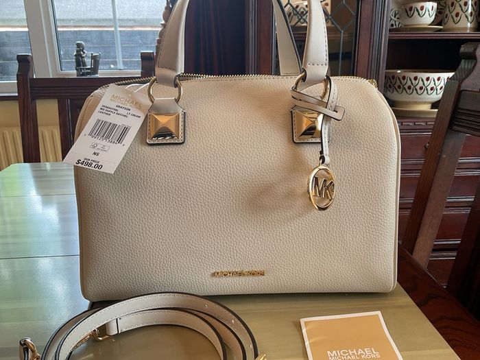 Michael Kors SALE  new with tags on  cream Grayson medium duffle satchel