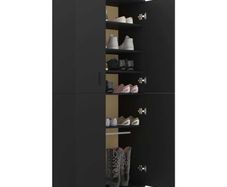 Shoe Cabinet Black 80x39x178 cm Chipboard