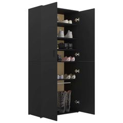 Shoe Cabinet Black 80x39x178 cm Chipboard