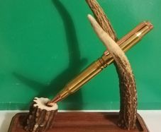 Handcrafted Deer Antler Desk Pen Display Stand