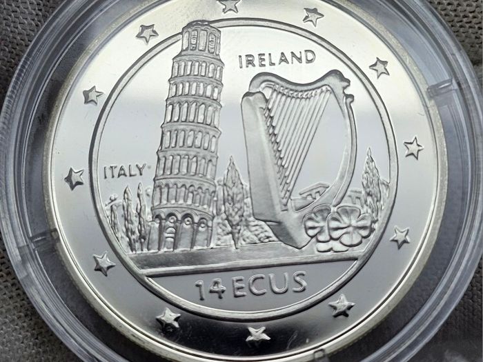 Gibraltar Silver Proof 1996 14 Ecus Italy Ireland