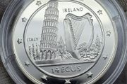 Gibraltar Silver Proof 1996 14 Ecus Italy Ireland