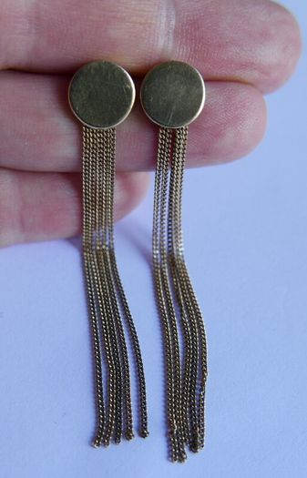 Sterling Silver 925 Gold Plated Dangle Boho Earrings 4,8g