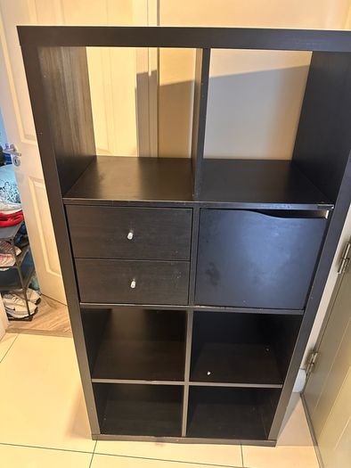 Black-brown Ikea KALLAX cabinet