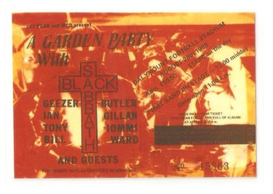 Black Sabbath-Dalymount Football Stadium,Dublin,August 1983 Repro Concert Ticket
