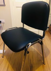 Brand New Black Vinyl Chrome Leg Stacking Chair