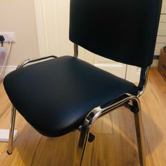 Brand New Black Vinyl Chrome Leg Stacking Chair