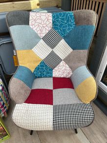 Multi coloured living room armchair