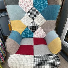 Multi coloured living room armchair
