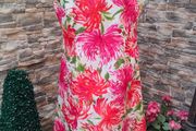 Damart white and pink floral summer dress M L Postage included