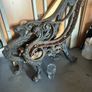 Antique Bench ends. Image 3