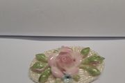 Vintage Porcelain Floral Brooch