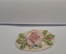 Vintage Porcelain Floral Brooch