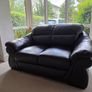 Set of 2 black leather couches for sale Image 5