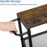 NEW SALE | 4-Tier Storage Trolley Cart, Kitchen Storage Wagon, Rolling Kitchen Shelving Unit on Wheels Mobile Slit Cart with Wooden Tabletop Image 4