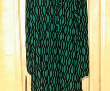 Green and black printed mini dress