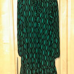 Green and black printed mini dress