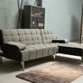 DARK GREY fabric Sofa Bed with Chaise and Cushions Image 4