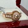 Diamond 9K (375) Yellow Gold SGL Certified Natural Champagne and White Diamond Ring Image 2