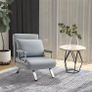 Single Sofa Bed Adjustable Suede Small for Small Spaces Single Person Grey Image 2