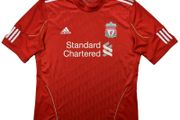 LIVERPOOL LFC Home Shirt 2010-12 ADIDAS Red Standard Chartered 36"