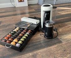Nespresso machine with milk frother