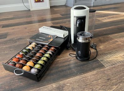 Nespresso machine with milk frother