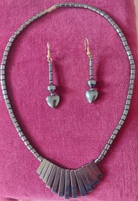 Hemetite Necklace & Earrings - reduced