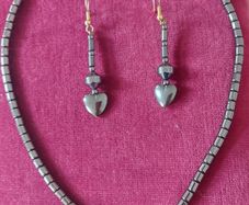 Hemetite Necklace & Earrings - reduced