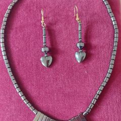 Hemetite Necklace & Earrings - reduced