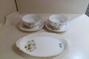 Richmond Bone China Soup Coupes &amp; Saucers Set 'Wild Anemone'