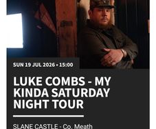 Luke Combs Sunday 19th x 4  will sell separately
