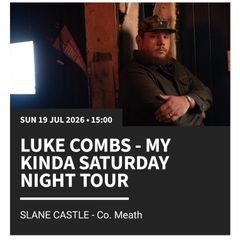 Luke Combs Sunday 19th x 4  will sell separately