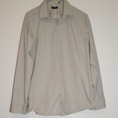 hugo boss  long sleeve shirt size xl 16.5 sand in fab condition