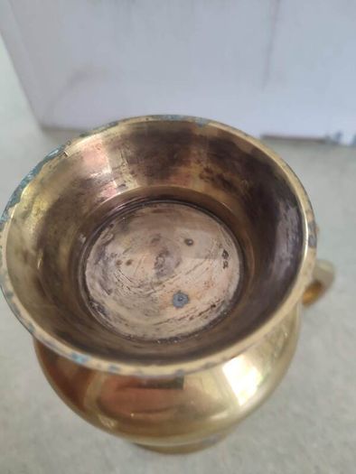 Vintage Engraved Brass Metal Cup Mug Wine Glass Made in India