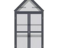 Cold Frame Mini Greenhouse 3 Levels Greenhouse Plant Bed with Opening Roof Double Doors Made of Wood Polycarbonate Weatherproof Gray 70.5 x 42 x 132 cm