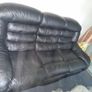 Leather sofa with leather armchair Image 4