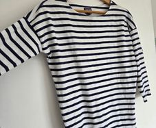 Patagonia Organic Cotton Navy & White Striped Breton Dress (Medium)